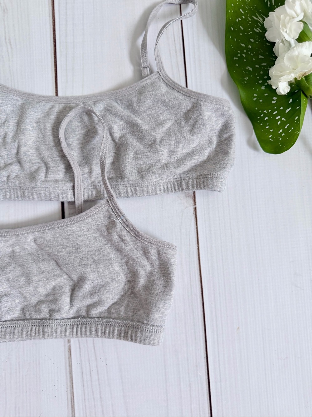 GAP Light Grey Organic Cotton Bralette - 2-Pack